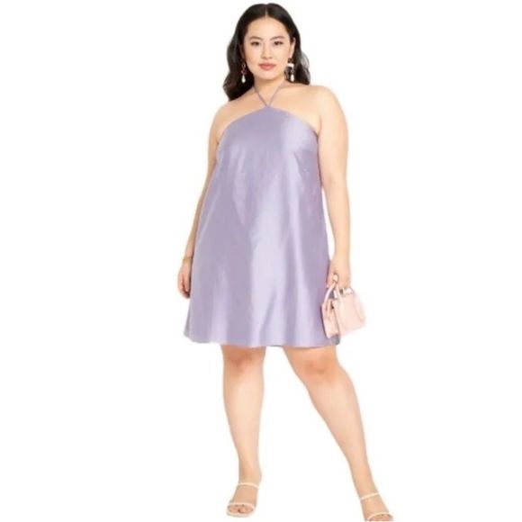 Eloquii Dresses & Skirts - Eloquii Lilac Halter Minidress